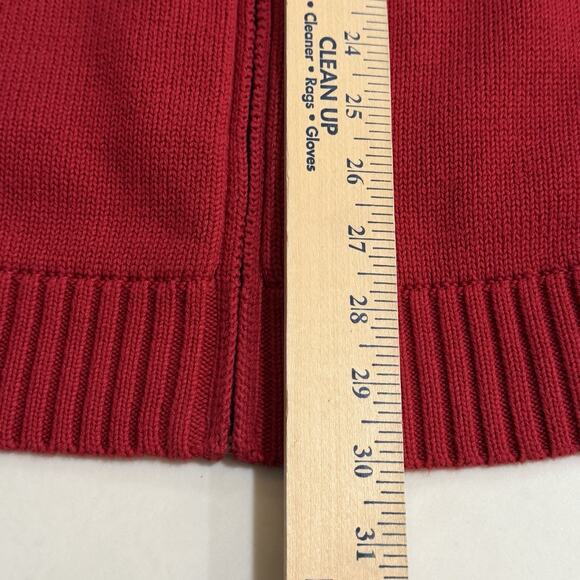 LL Bean Sweater Mens Large Heavy Knit Cotton Full Zip Sweater Christmas Holiday - Picture 7 of 7